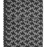 Corded Lace Panel With Finished Edges - Black Floral Fancy Border - 3 yards