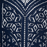 Lace with Finished Eyelash Edges - Navy Geometric
