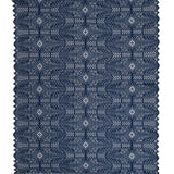 Lace with Finished Eyelash Edges - Navy Geometric