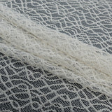Corded Lace with Eyelash Edges - Ivory Abstract