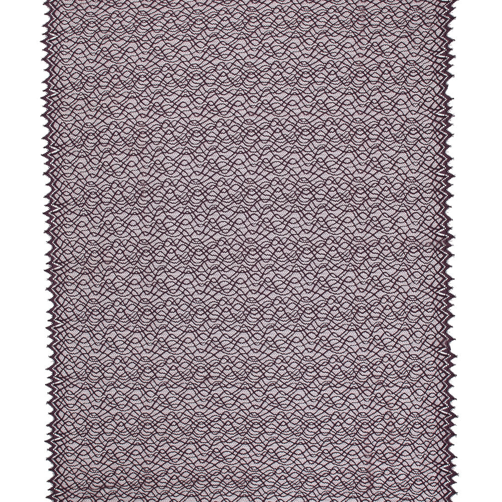 Corded Lace with Eyelash Edges - Fig Abstract