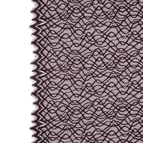 Corded Lace with Eyelash Edges - Fig Abstract