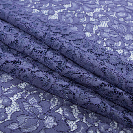 Re-Embroidered Lace Panel - Purple Floral