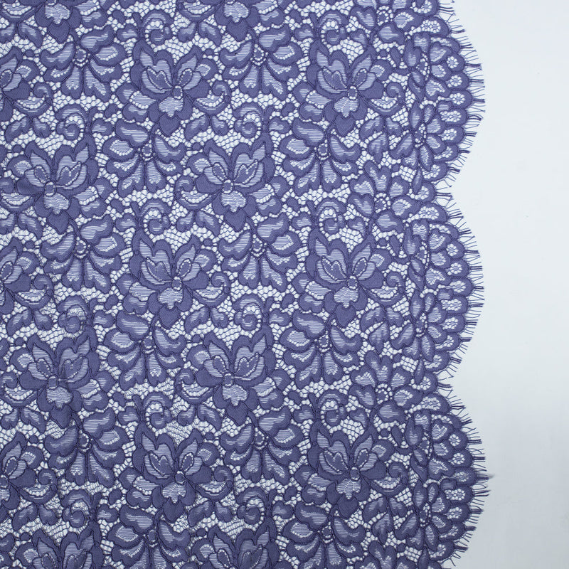 Re-Embroidered Lace Panel - Purple Floral