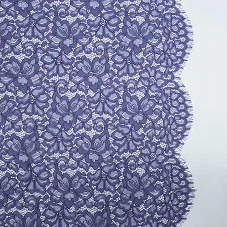 Re-Embroidered Lace Panel - Purple Floral