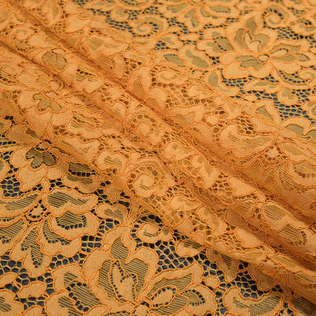Re-Embroidered Lace Panel - Butterscotch Floral