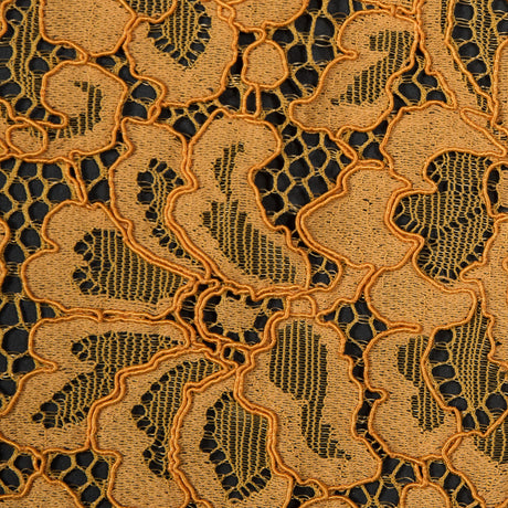 Re-Embroidered Lace Panel - Butterscotch Floral