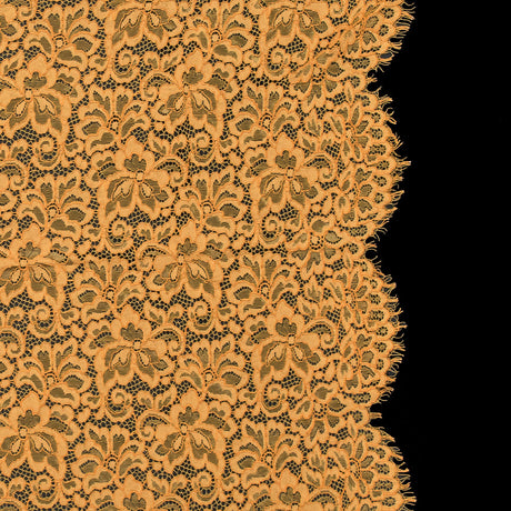 Re-Embroidered Lace Panel - Butterscotch Floral
