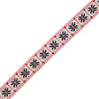 German Red and Blue Floral Jacquard Ribbon - 1"