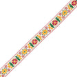 German Red and Yellow Floral Jacquard Ribbon - 0.875"