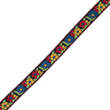 German Primary Color Floral Jacquard Ribbon - 0.75"