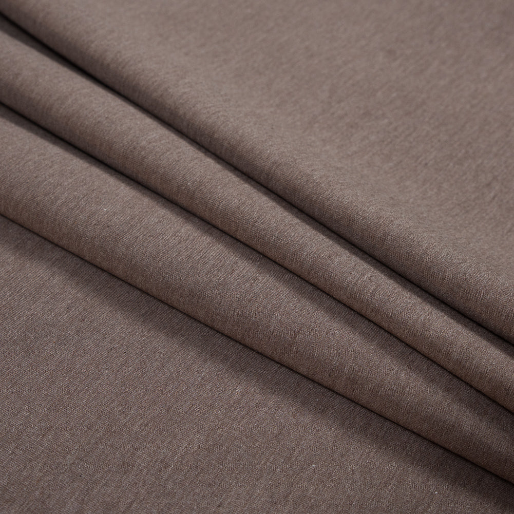 Bamboo and Cotton Stretch Knit Fleece - Heathered Chocolate - Jessamyn Collection