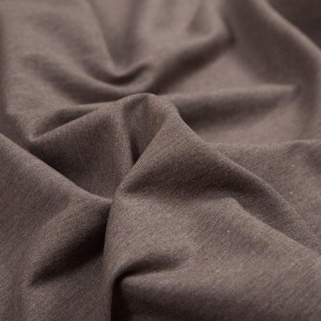 Bamboo and Cotton Stretch Knit Fleece - Heathered Chocolate - Jessamyn Collection