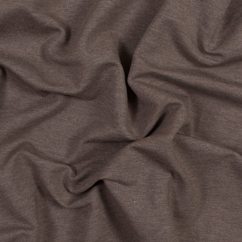 Bamboo and Cotton Stretch Knit Fleece - Heathered Chocolate - Jessamyn Collection