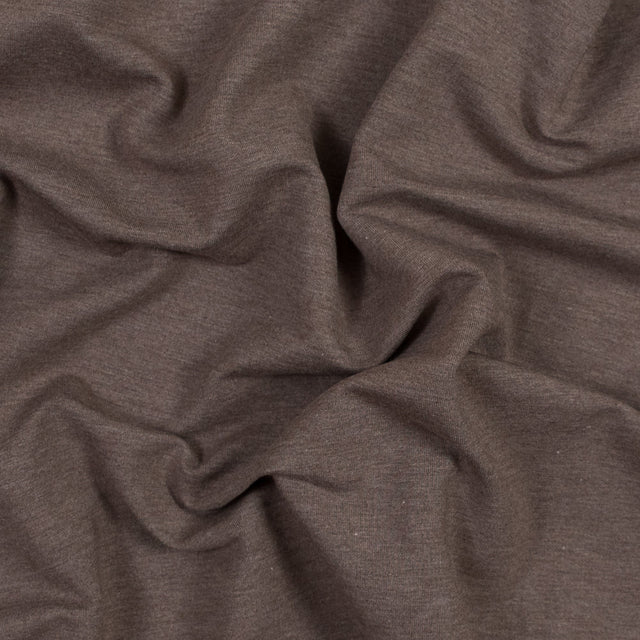Bamboo and Cotton Stretch Knit Fleece - Heathered Chocolate - Jessamyn Collection