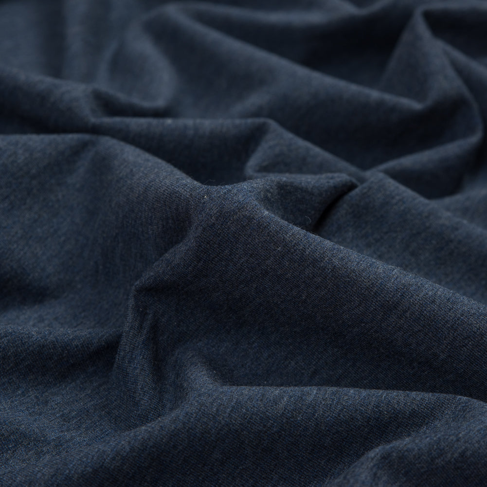 Bamboo and Cotton Stretch Knit Fleece - Heather Lake Blue - Jessamyn Collection