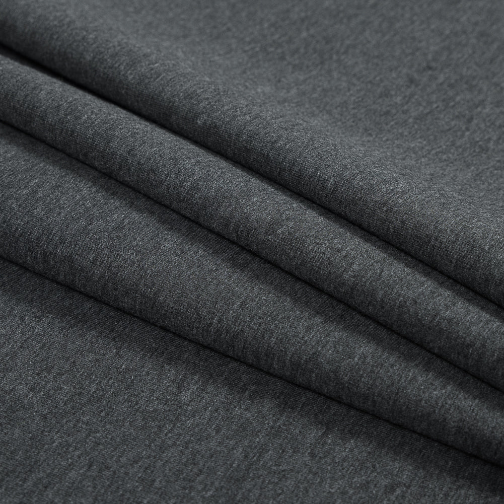 Bamboo and Cotton Stretch Knit Fleece - Heather Charcoal - Jessamyn Collection