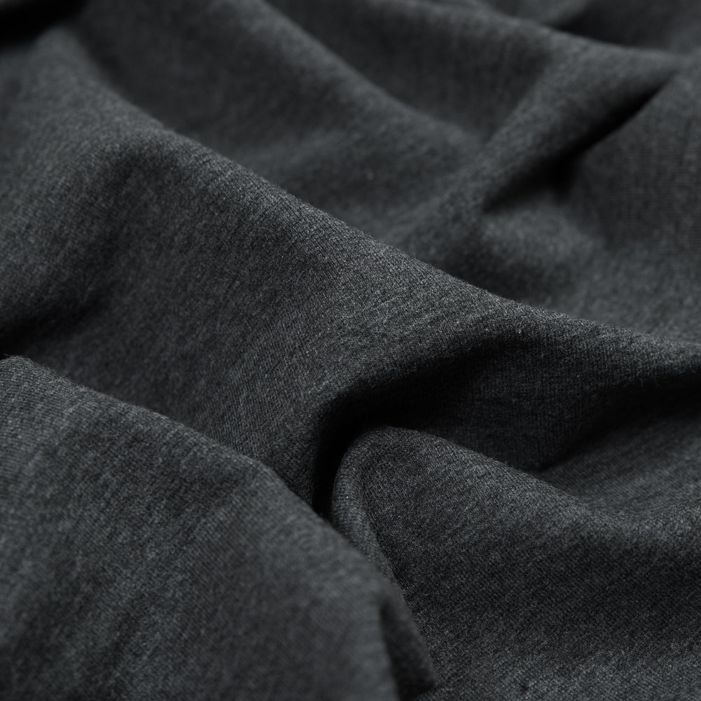 Bamboo and Cotton Stretch Knit Fleece - Heather Charcoal - Jessamyn Collection