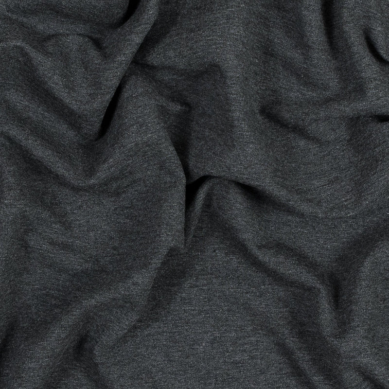 Bamboo and Cotton Stretch Knit Fleece - Heather Charcoal - Jessamyn Collection