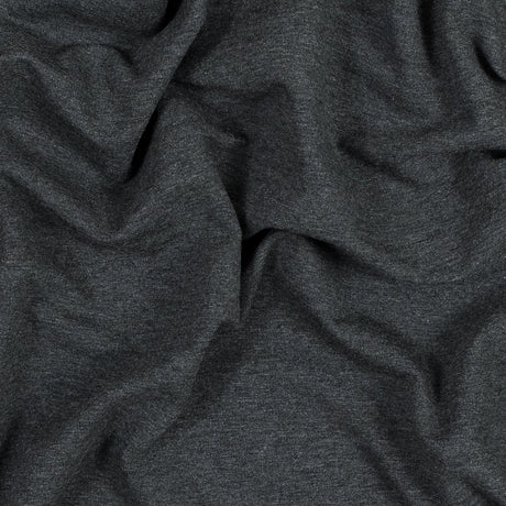 Bamboo and Cotton Stretch Knit Fleece - Heather Charcoal - Jessamyn Collection