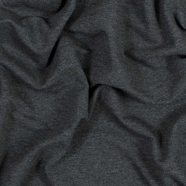 Bamboo and Cotton Stretch Knit Fleece - Heather Charcoal - Jessamyn Collection