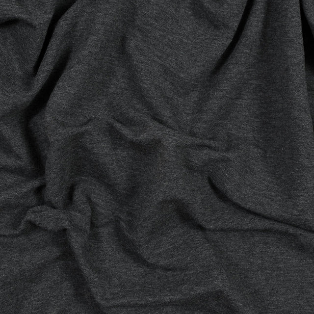 Bamboo Stretch French Terry - Charcoal - Emei Collection