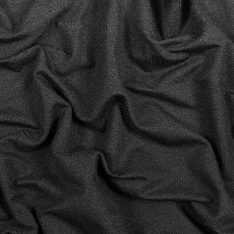 Bamboo Stretch French Terry - Black - Emei Collection