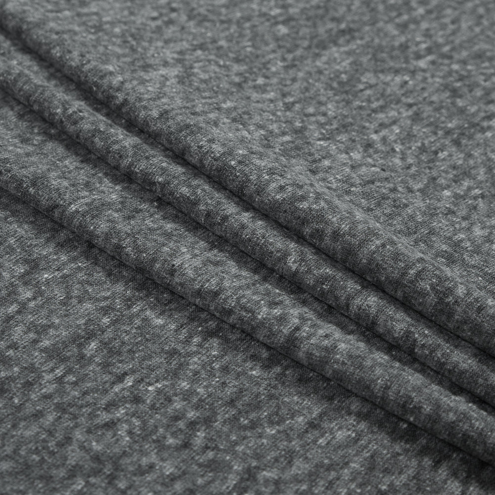 Heather Charcoal Linen and Polyester Knit