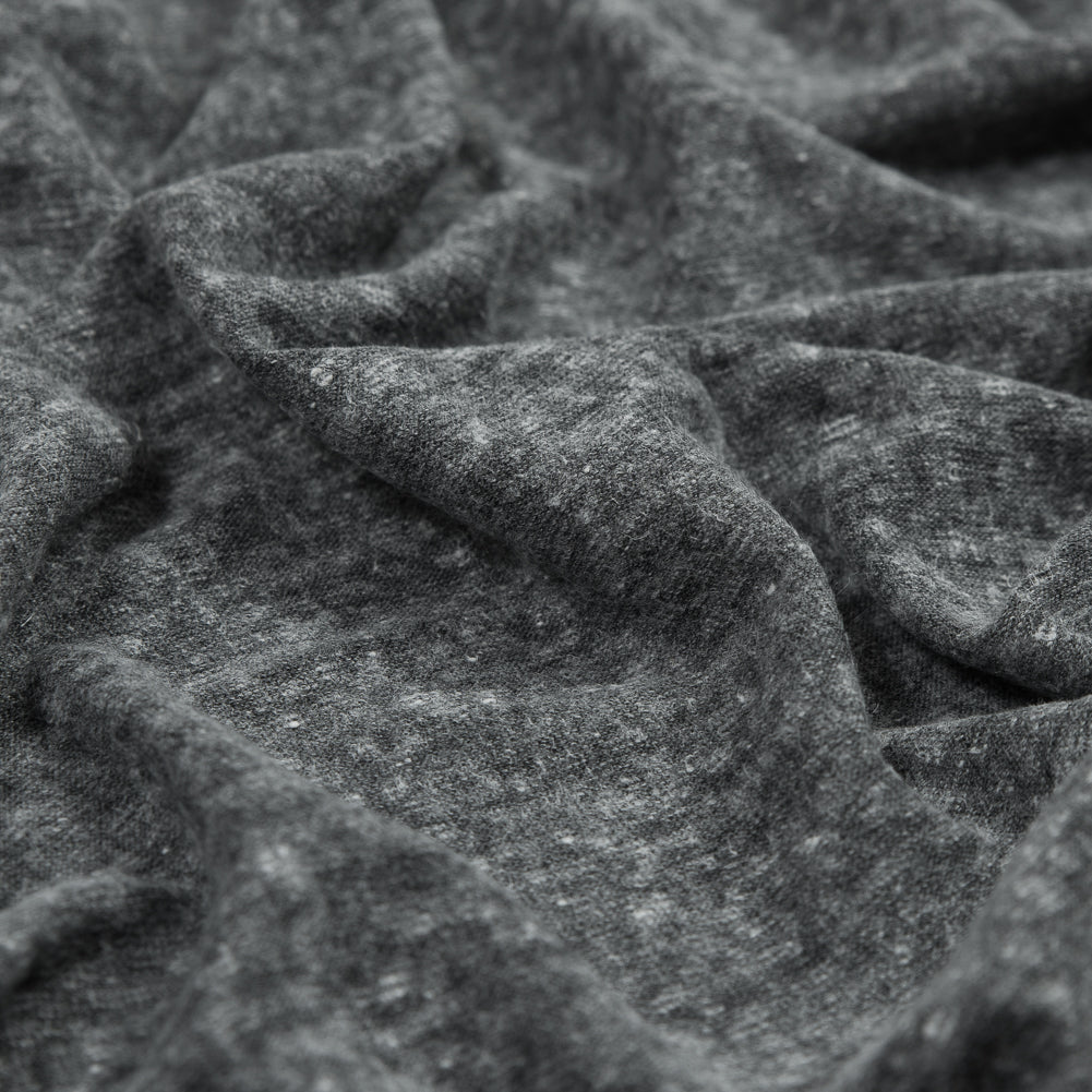 Heather Charcoal Linen and Polyester Knit