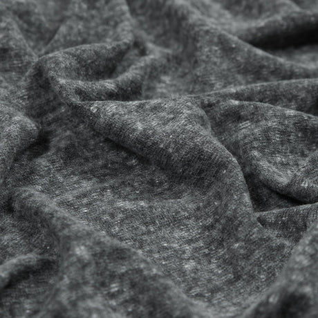 Heather Charcoal Linen and Polyester Knit