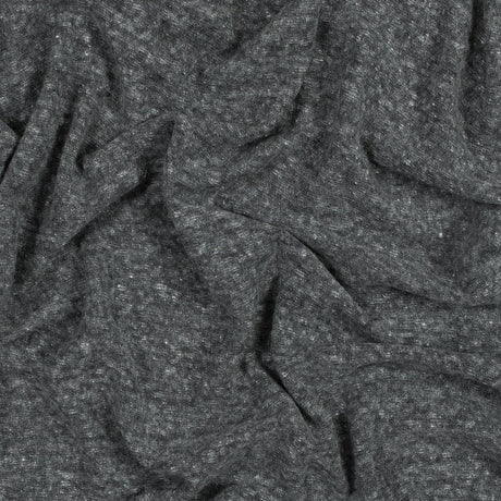 Heather Charcoal Linen and Polyester Knit