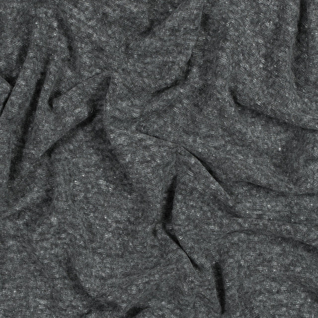 Heather Charcoal Linen and Polyester Knit