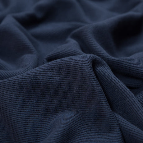 Navy Tubular Cotton Rib Knit