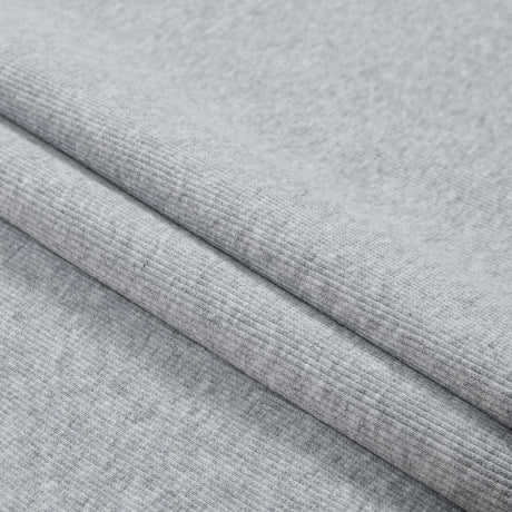 Heathered Light Gray Tubular Cotton Rib Knit