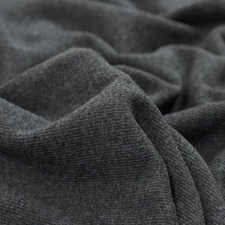 Heathered Charcoal Tubular Cotton Rib Knit