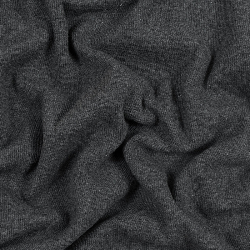Heathered Charcoal Tubular Cotton Rib Knit