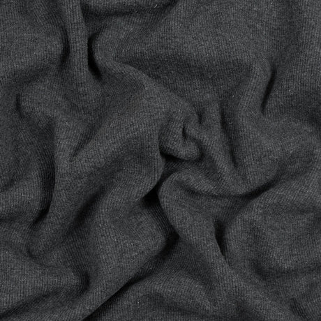 Heathered Charcoal Tubular Cotton Rib Knit