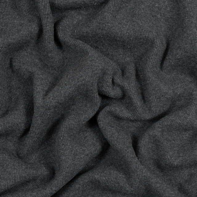 Heathered Charcoal Tubular Cotton Rib Knit