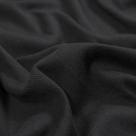 Black Cotton Rib Knit
