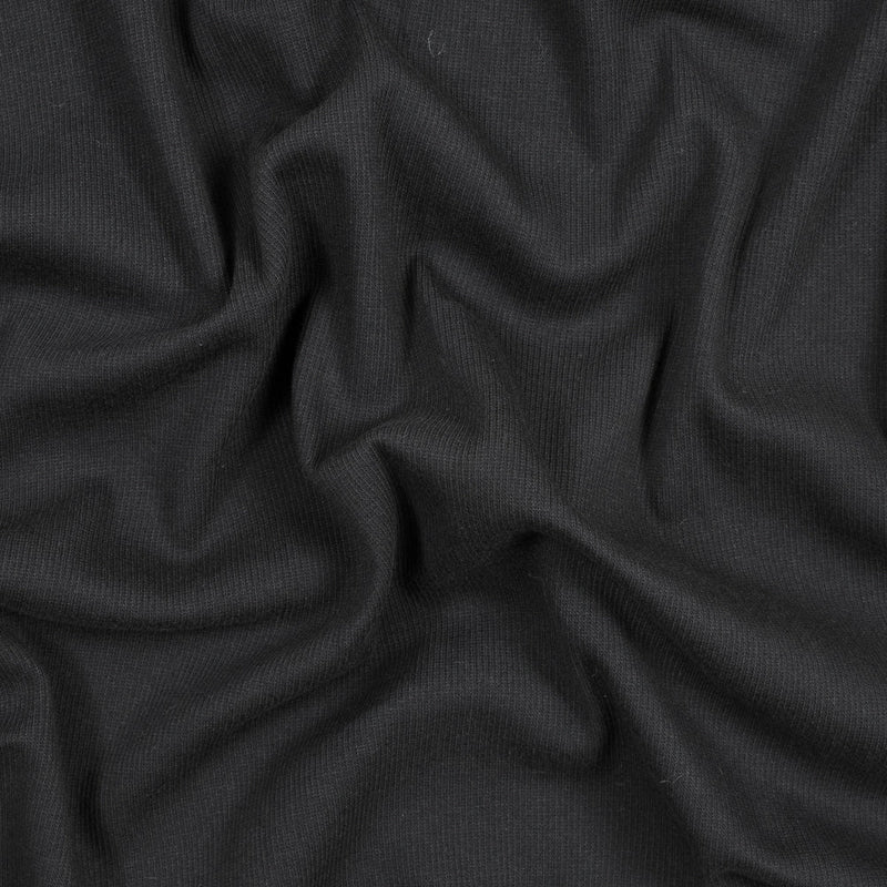 Black Cotton Rib Knit