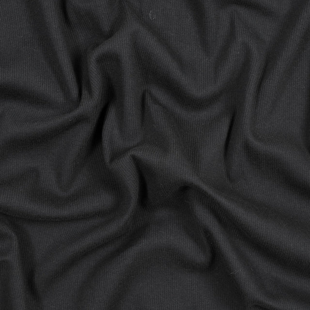 Black Cotton Rib Knit