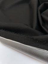 Wool Twill Black Fused Fabric