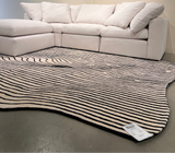 Beluga Tufted Design 55 Wool Fabric - Ivory Black Tufted Pattern, 8' X 11', 9' X 12', 10' X 13' (1 Piece)