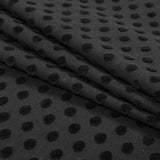 Black Knit Twill with Flocked Polka Dots