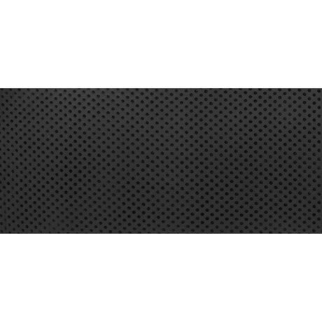 Black Knit Twill with Flocked Polka Dots