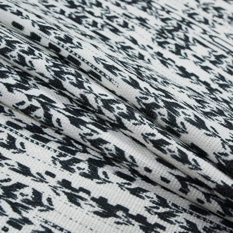 Italian Green and White Abstract Polyester Canvas