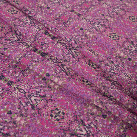 Italian Pink Kaleidoscopic Digitally Printed Stretch Polyester