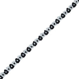 Black and Gray Floral Yarn Trim - 0.5"
