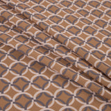 Italian Mustard and Beige Geometric Stretch Polyester
