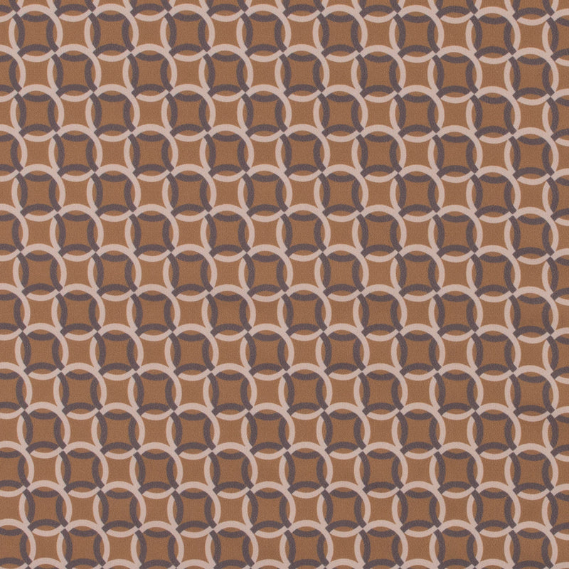 Italian Mustard and Beige Geometric Stretch Polyester